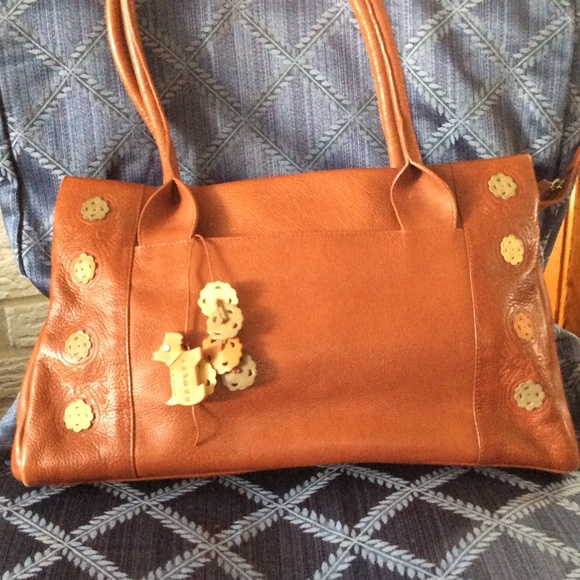 Leather bag - warm tan orange hues