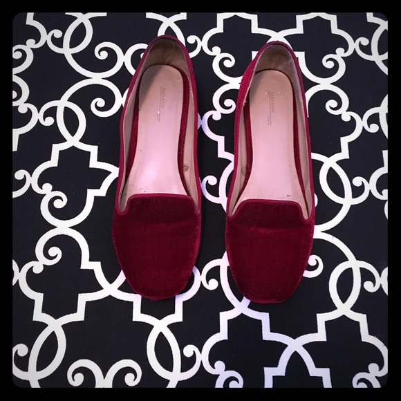 Red Zara velvet flats