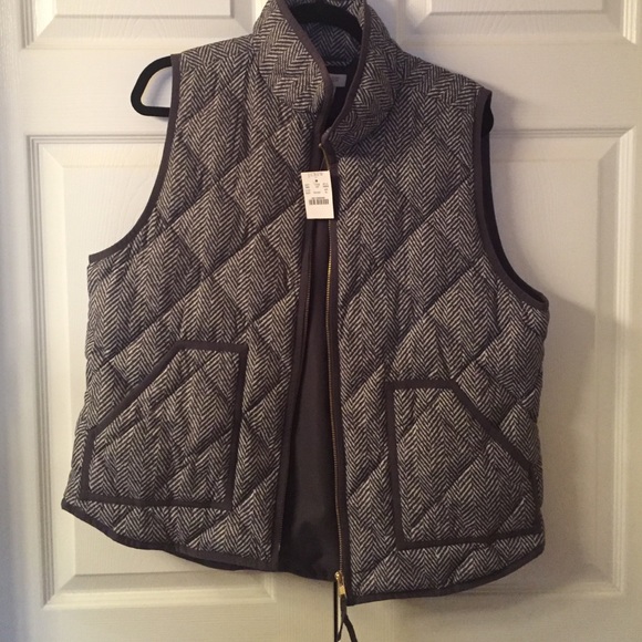 J Crew Factory Herringbone Vest- NWT