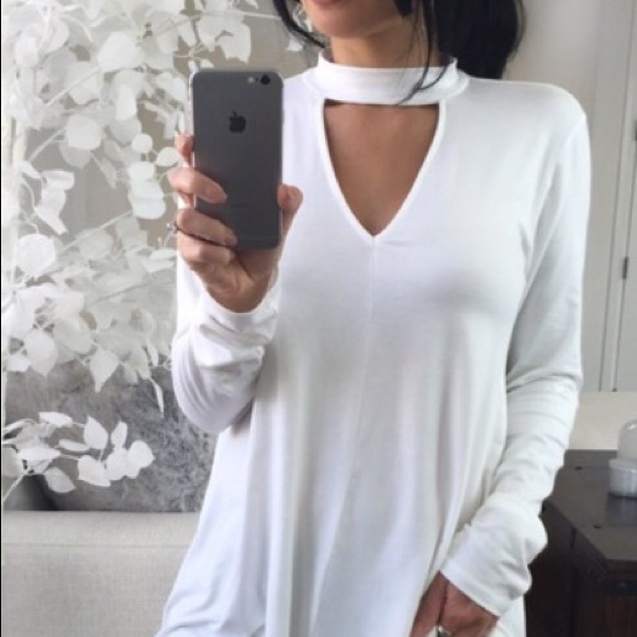 White top with faux choker, never worn.