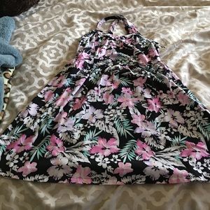 A flower print dress