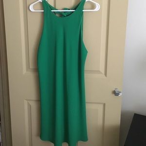 Green Zara backless halter dress