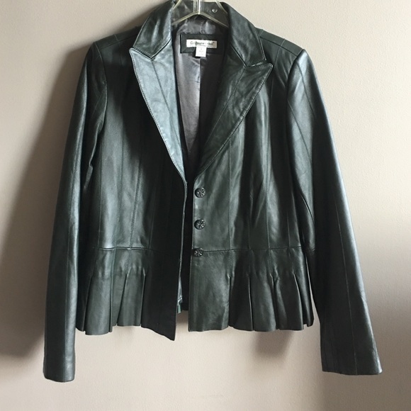 Dark green leather jacket