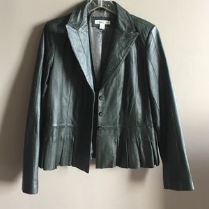 Dark green leather jacket