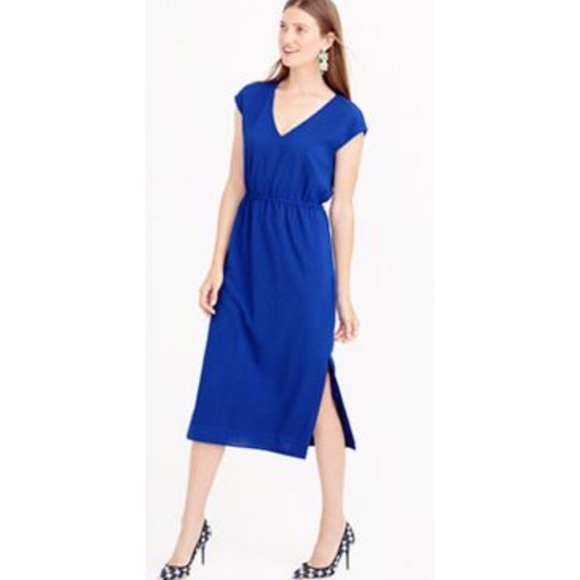 J.Crew Blue Perforated Drapey Dress, sz. 12, NWT