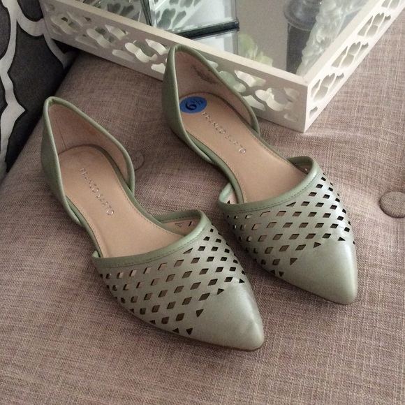 Franco Sarto Shoes - Franco Sarto green/Mint perforated leather flats