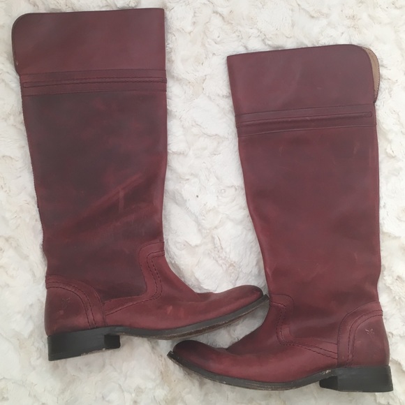 Frye Melissa Button Boot- Burgundy