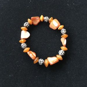 Amber and silver tone bracelet perfect for fall