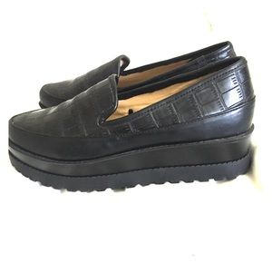 Faux Crocodile Platform Loafers