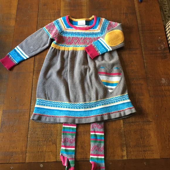 Hanna Andersson Sweater Dress & Tights