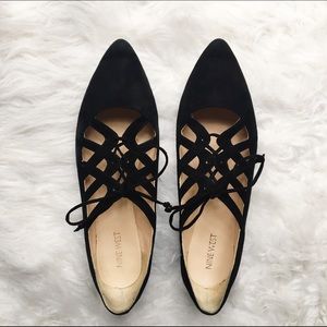 Nine West Merlot Lace-Up Flats