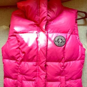 ABERCROMBIE & FITCH Down Puffer Vest Small Pink ABERCROMBIE & FITCH Down Puffer Vest Small Pink