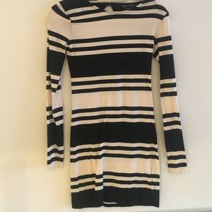 Black French connection striped dress