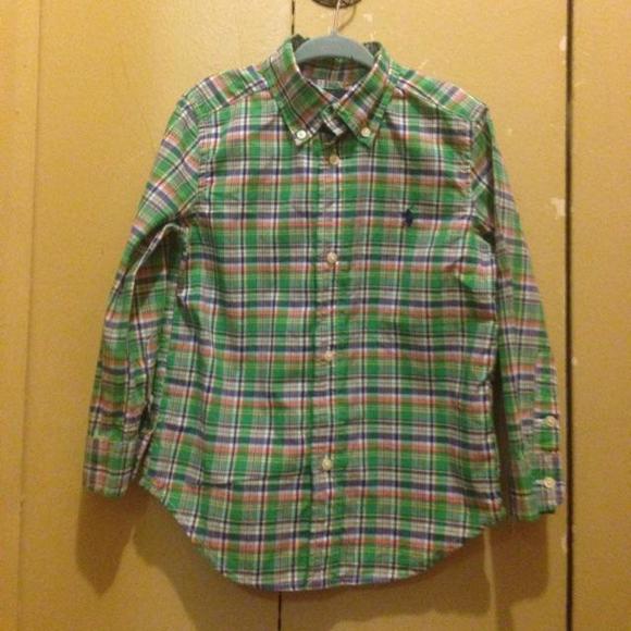 🌟Ralph Lauren Polo long sleeves plaid button down dress shirt in sizes 3-T. - Picture 1 of 2