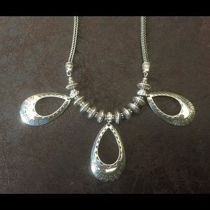 Brighton Silver Necklace with Oval Hoops