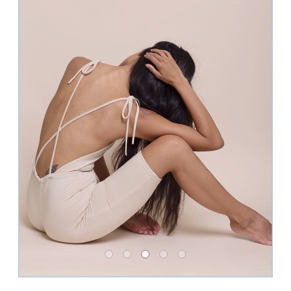 Cream Jumpsuit/ Romper - open back