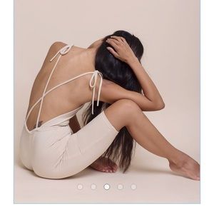 Cream Jumpsuit/ Romper - open back