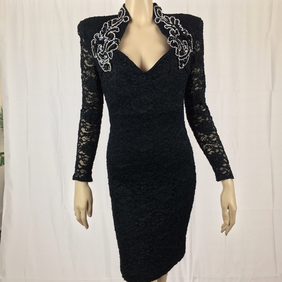 Vintage Lace Dress with Ornate Collar - Picture 1 of 5