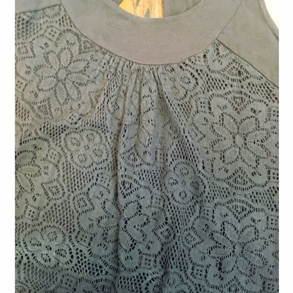 Knit lace brown racerback tank top - Picture 2 of 3