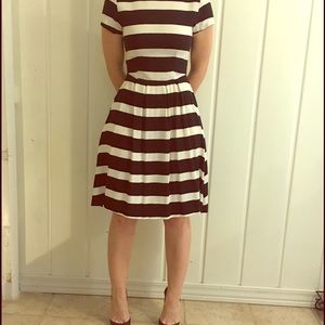 Black and white striped dress