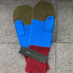 NEW Cashmere Marc by Marc Jacobs Striped Mittens
