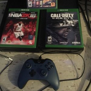 Xbox one game system, controller, two games
