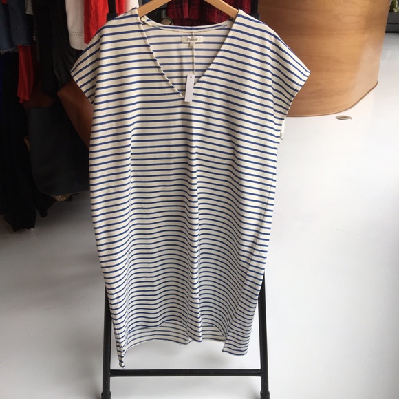 Madewell Striped Vacances Dress in blue stripe