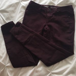 Mossimo Skinny Leg Burgandy