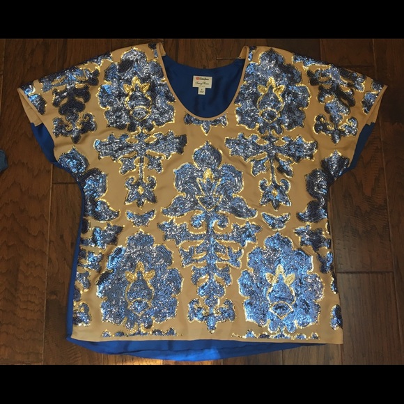 Tracy Reese unique sequin top