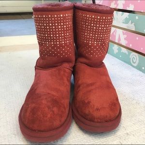 Magenta rhinestoned UGGS (Size 8)