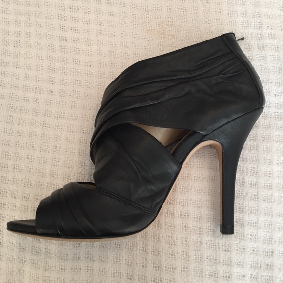 Isola black leather booties, size 7