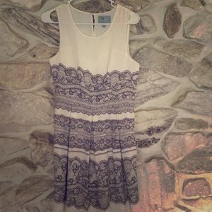 Skies are Blue Lace Print Dress