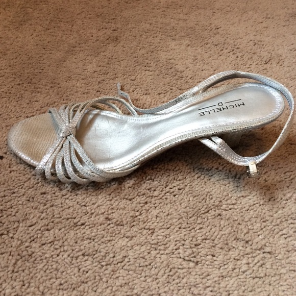 All silver low heels