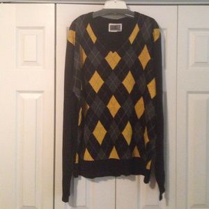 Argyle Front V-Neck Sweater