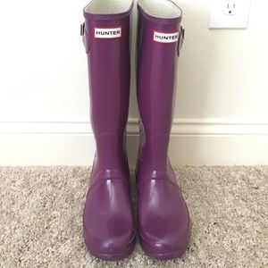 Tall purple Hunter boots