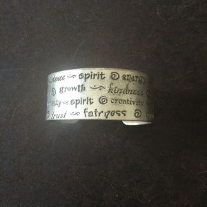 Chico's Silver Engraved Inspirational Cuff