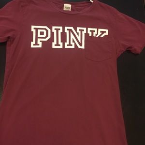 PINK by Victoria's Secret Maroon Campus Tee