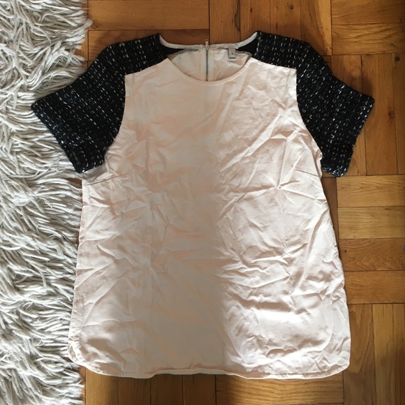 Tshirt with tweed detail