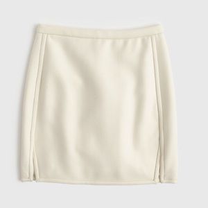 J. Crew Cream Double-Notch Wool Skirt