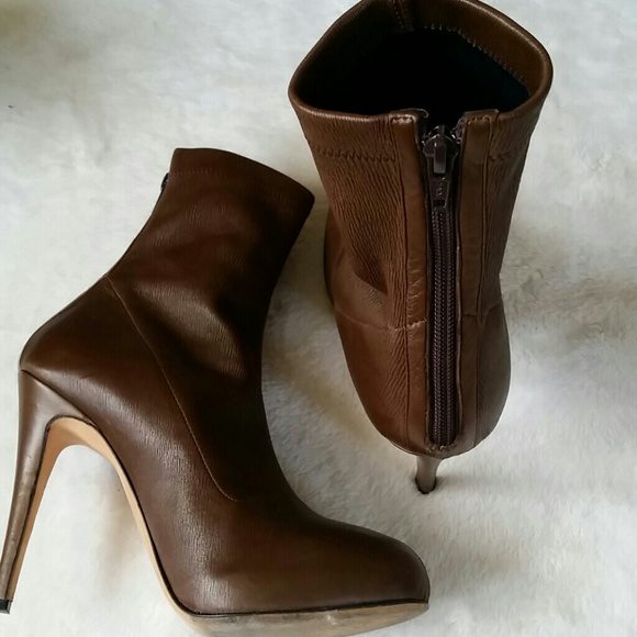 SOLD Brian Atwood Brown Platform Ankle Booties - Picture 3 of 4