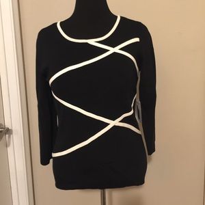 Cable & gauge black and white sweater