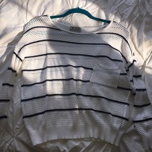 White and Navy Striped Tee