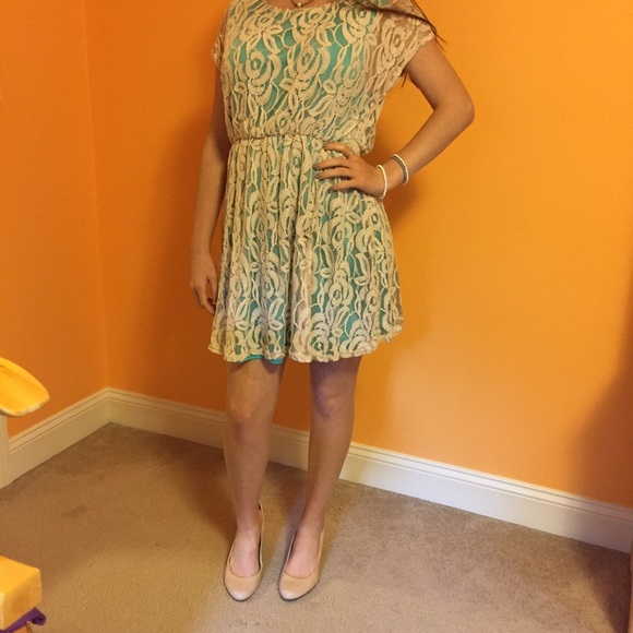 🏖Summer Sale - robins egg dress / lace overlay