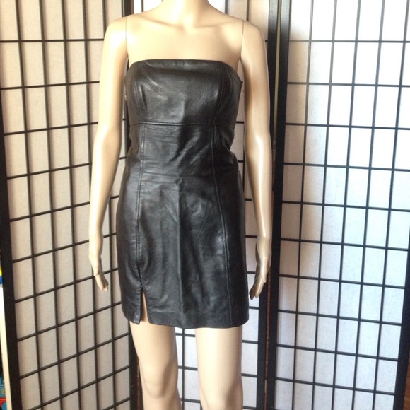 Super mini leather dress