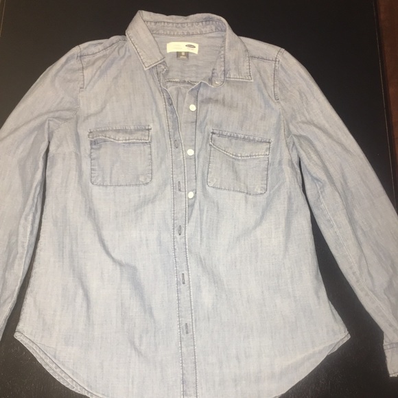 Old Navy New Light Denim Long Sleeve Shirt