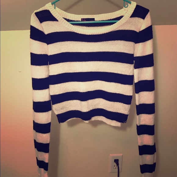 Striped crop sweater