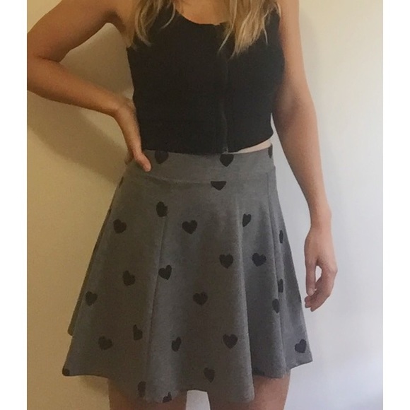 H&M polka dot heart skater skirt