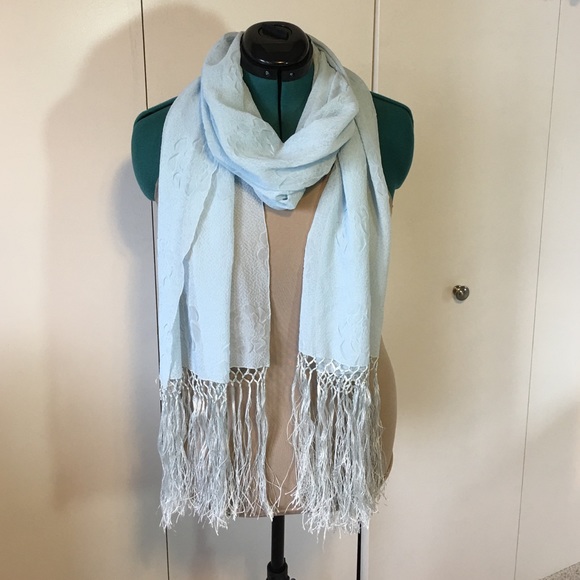 Pale blue long scarf