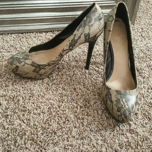 Aldo Nude Lace Heels