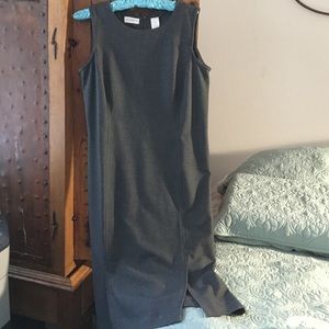 Grey simple slit on the sides work dress